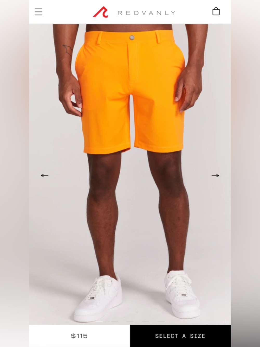 Redvanly Men's Golf Hanover Pull-On Athletic Shorts in Tangelo Orange - Size M